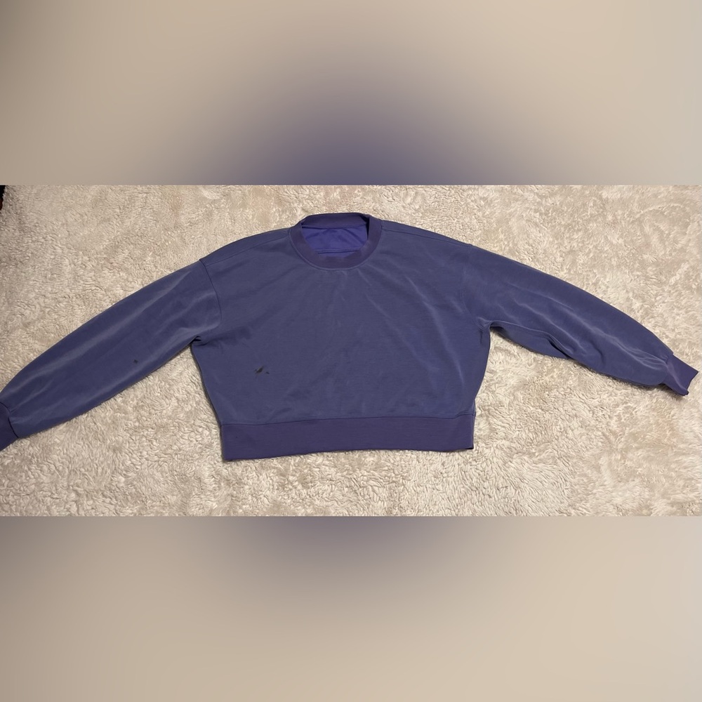 Lululemon Perfectly Oversized Cropped Crew Softstreme Womens Size 6 Purple